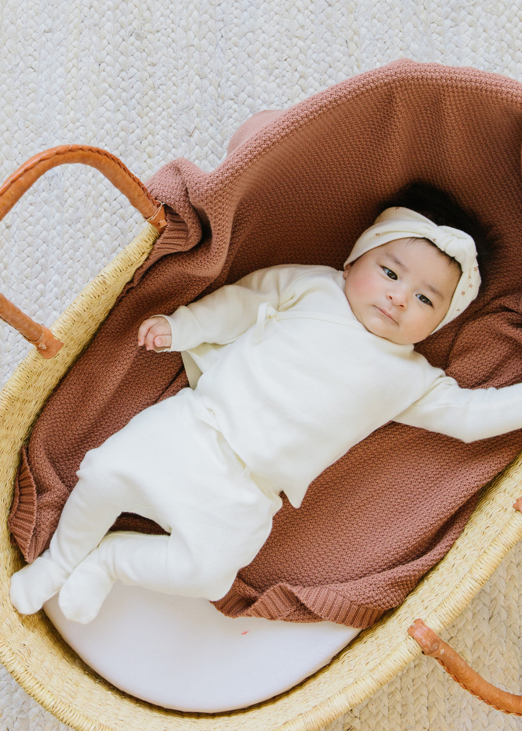 Organic Wrap Top + Pants Set | Ivory