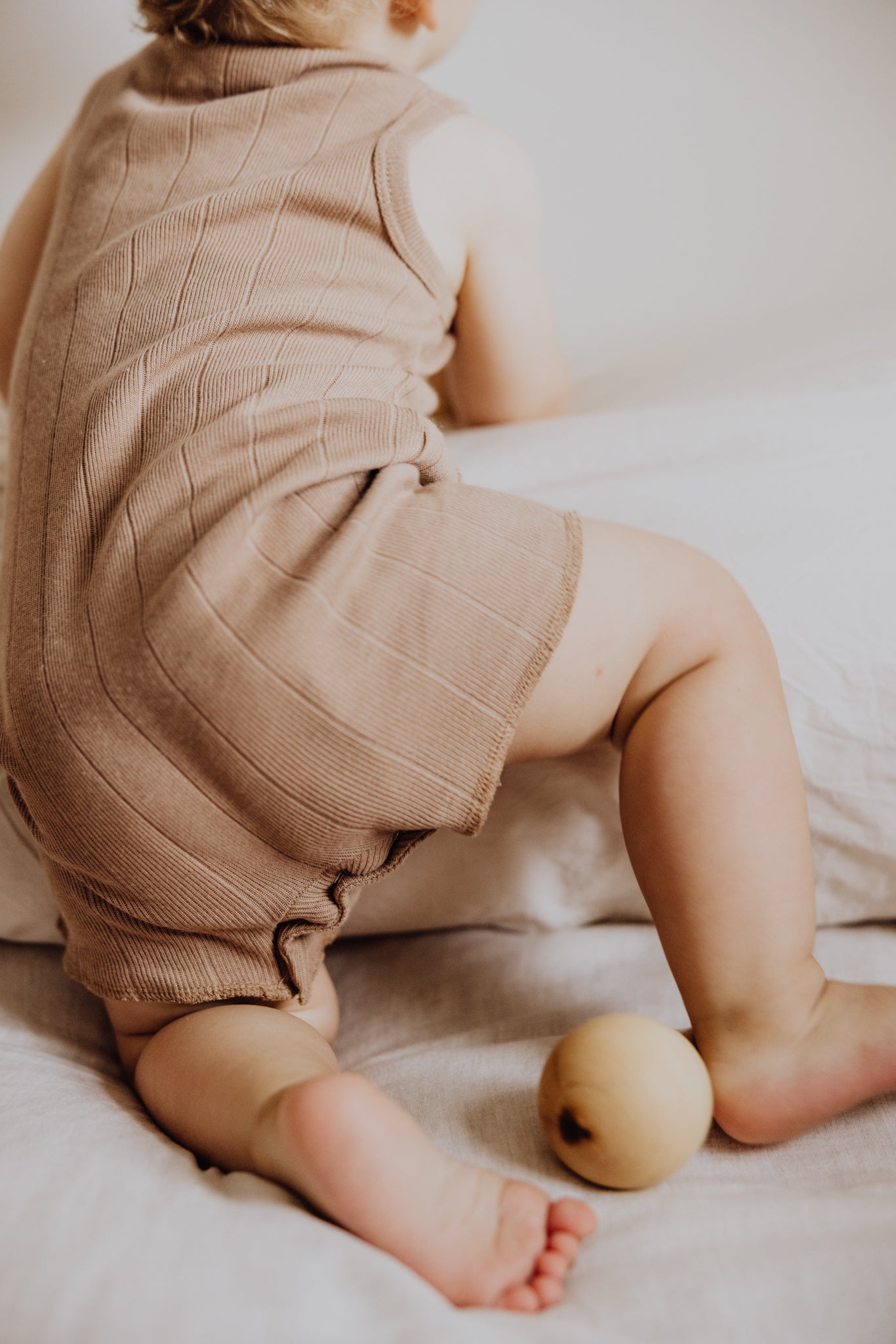 Organic Rib Baby Romper | Bronze