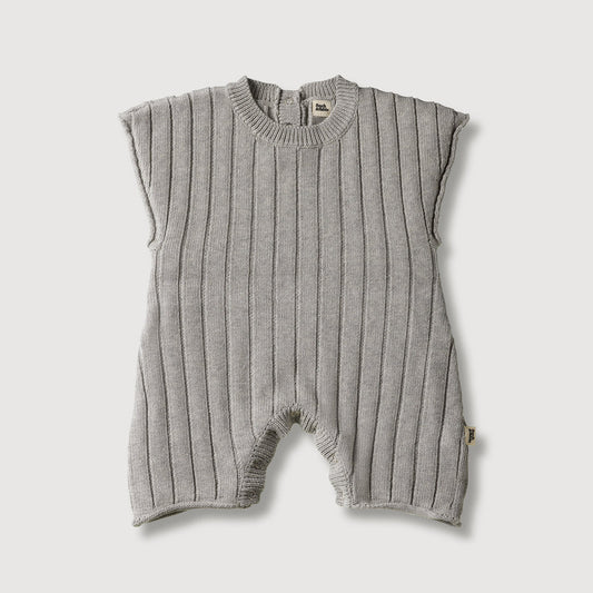 Organic Knit Playsuit | Gray Melange