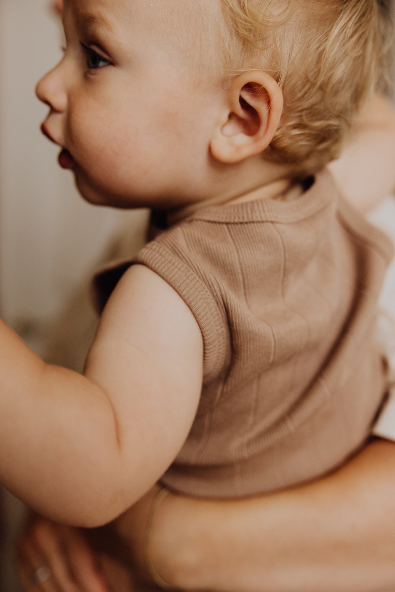 Organic Rib Baby Romper | Bronze