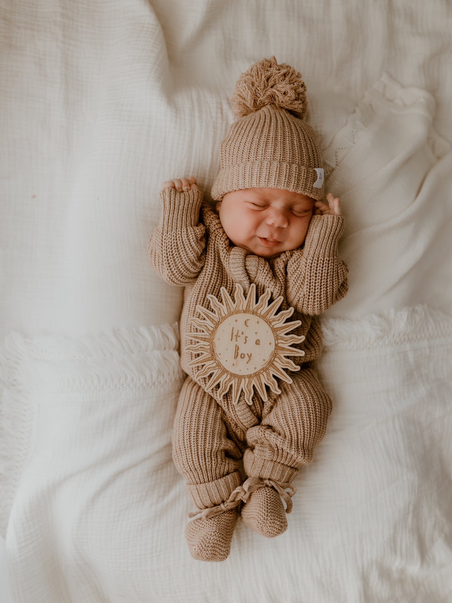 CLASSIC KNIT ROMPER "FAWN"