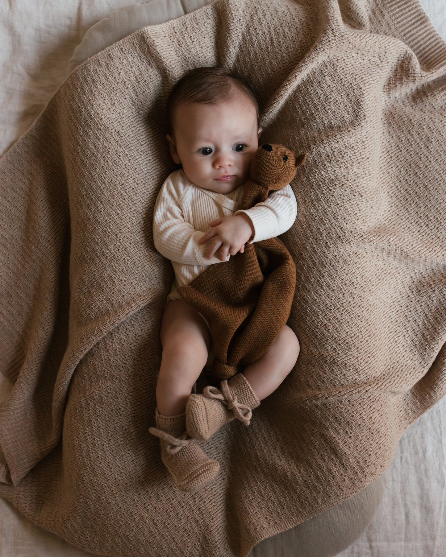 Strickschuhe 'Booties Sand' Merinowool