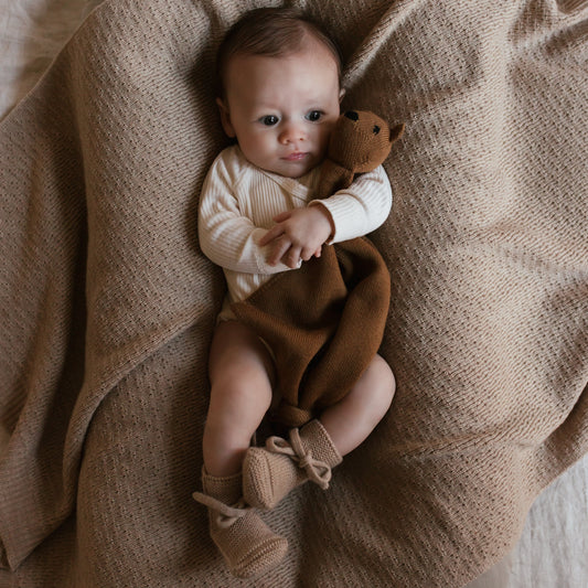 Schmusetuch 'Teddy Tokki Mocha' Merinowool