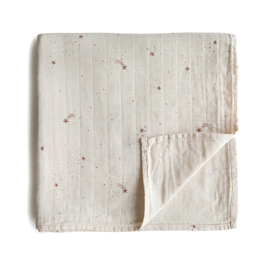 Organic Muslin Swaddle 'Falling Stars'