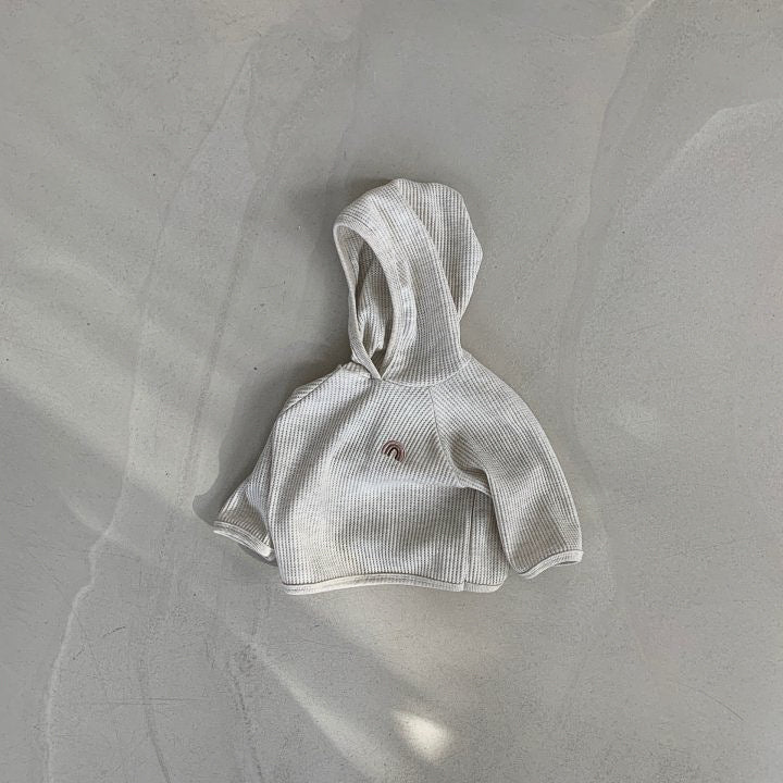 Waffle Hoodie | Rainbow Embroidery (3m-5y)