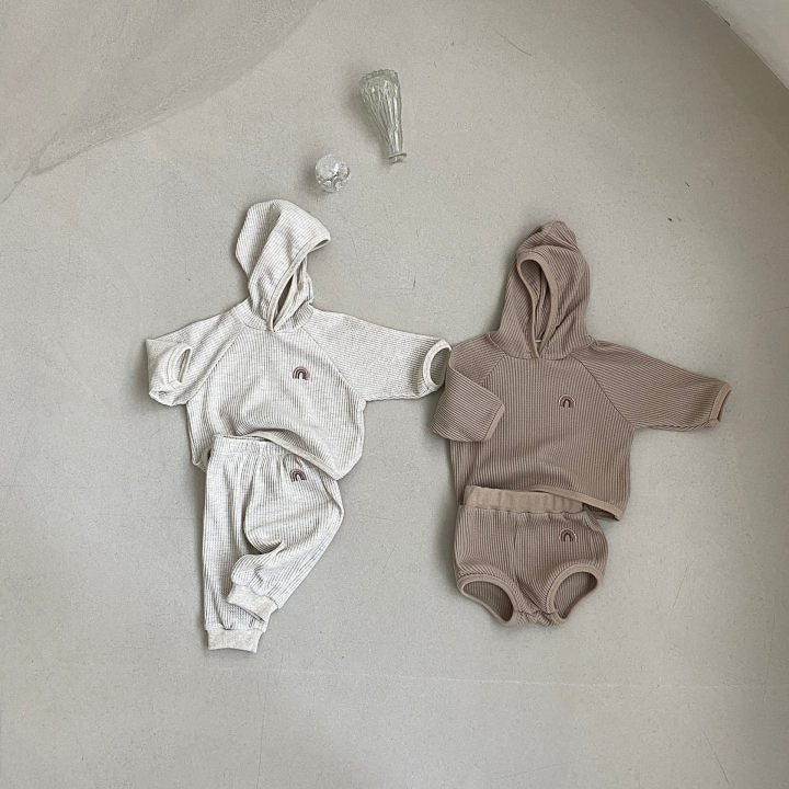 Waffle Hoodie | Rainbow Embroidery (3m-5y)