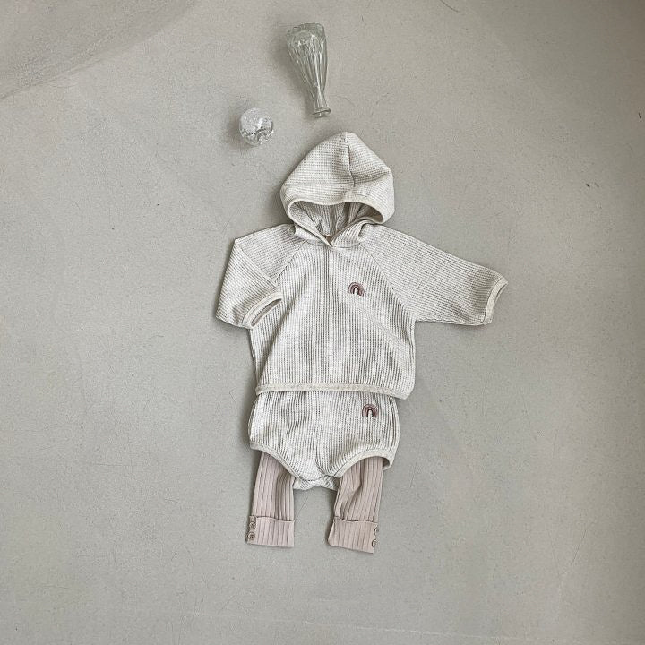 Waffle Hoodie | Rainbow Embroidery (3m-5y)