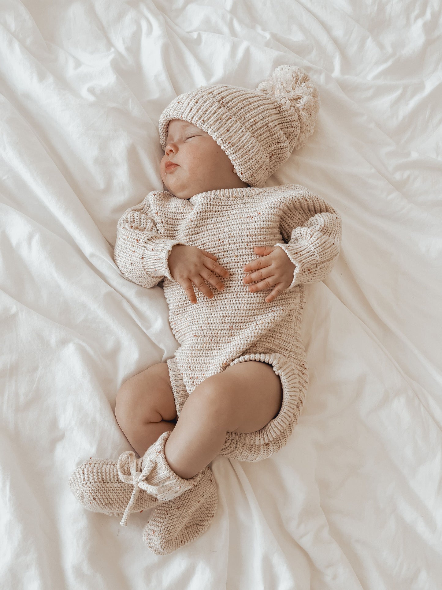 HEIRLOOM ROMPER "OATMEAL FLECK"