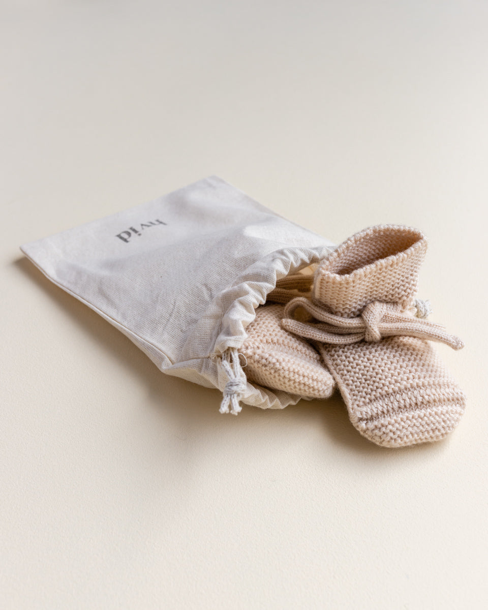 Strickschuhe 'Booties Oat' Merinowool