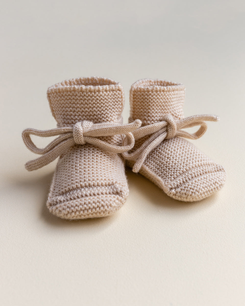 Strickschuhe 'Booties Oat' Merinowool