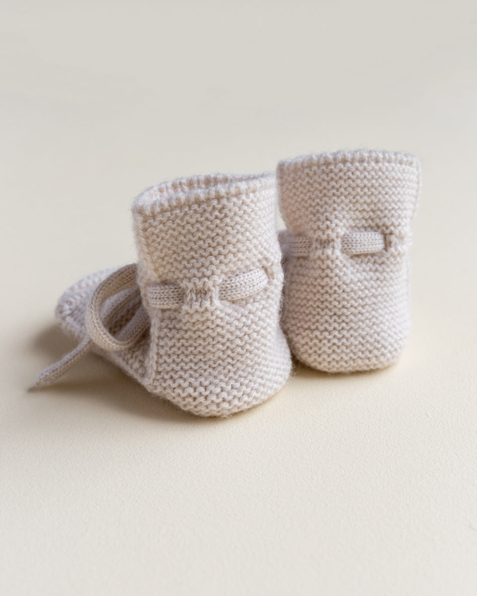 Strickschuhe 'Booties Off-White' Merinowool