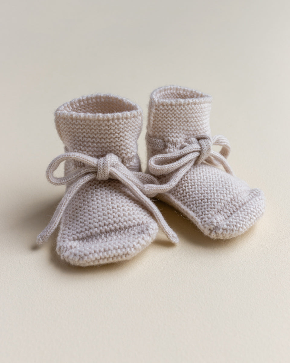 Strickschuhe 'Booties Off-White' Merinowool