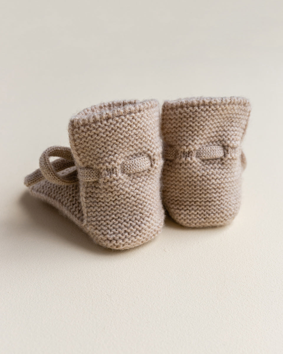 Knitted shoes 'Booties Sand' Merinowool