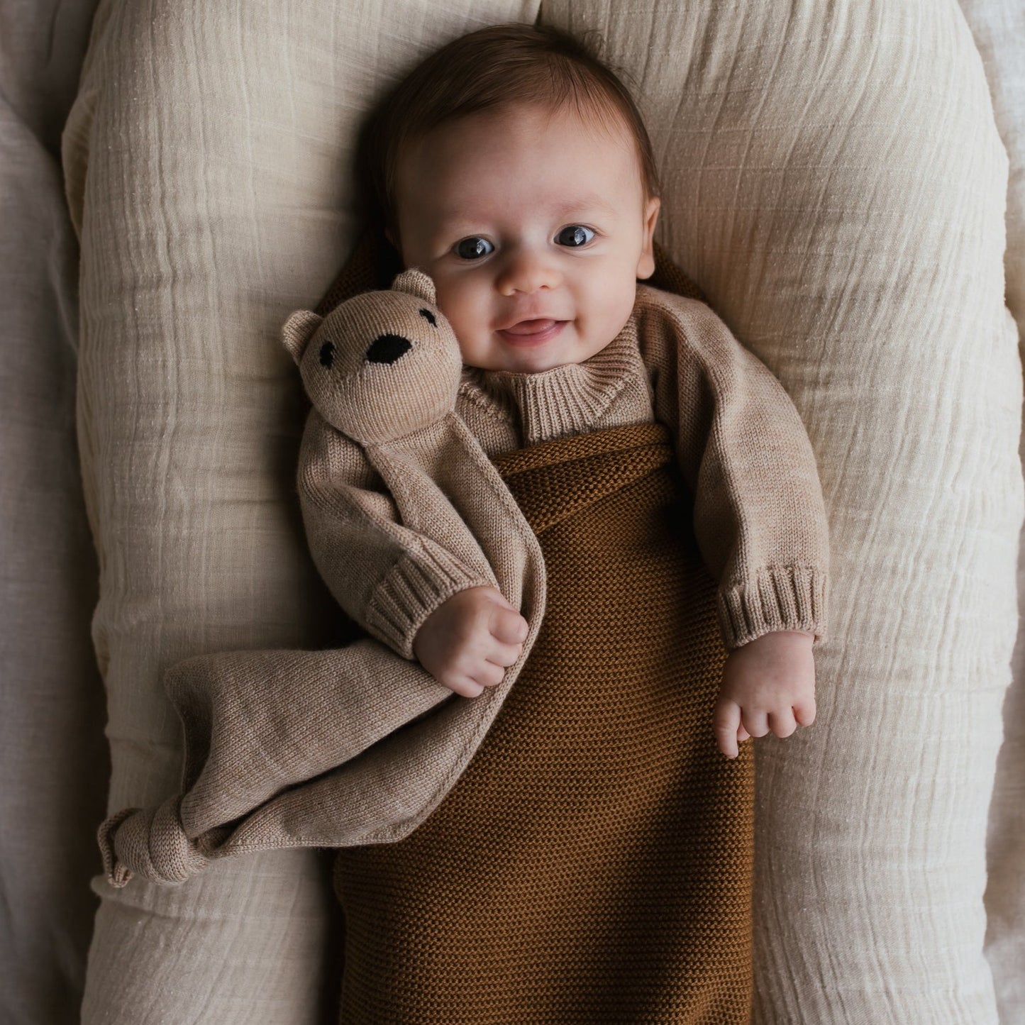 Schmusetuch 'Teddy Tokki Sand' Merinowool