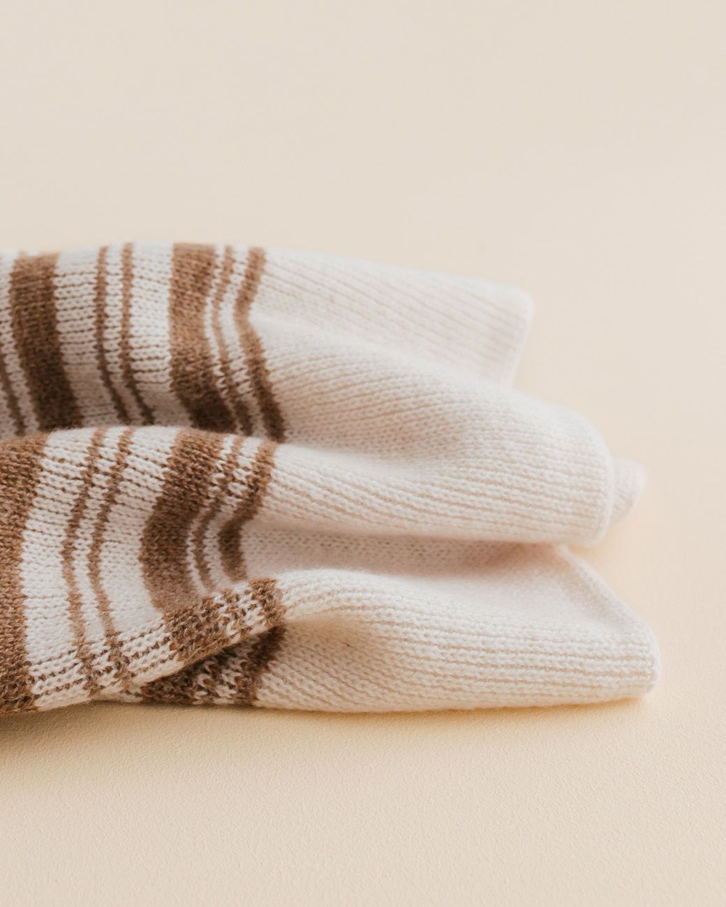 Merinowool Blanket 'Gilbert' | Off-White/Walnut
