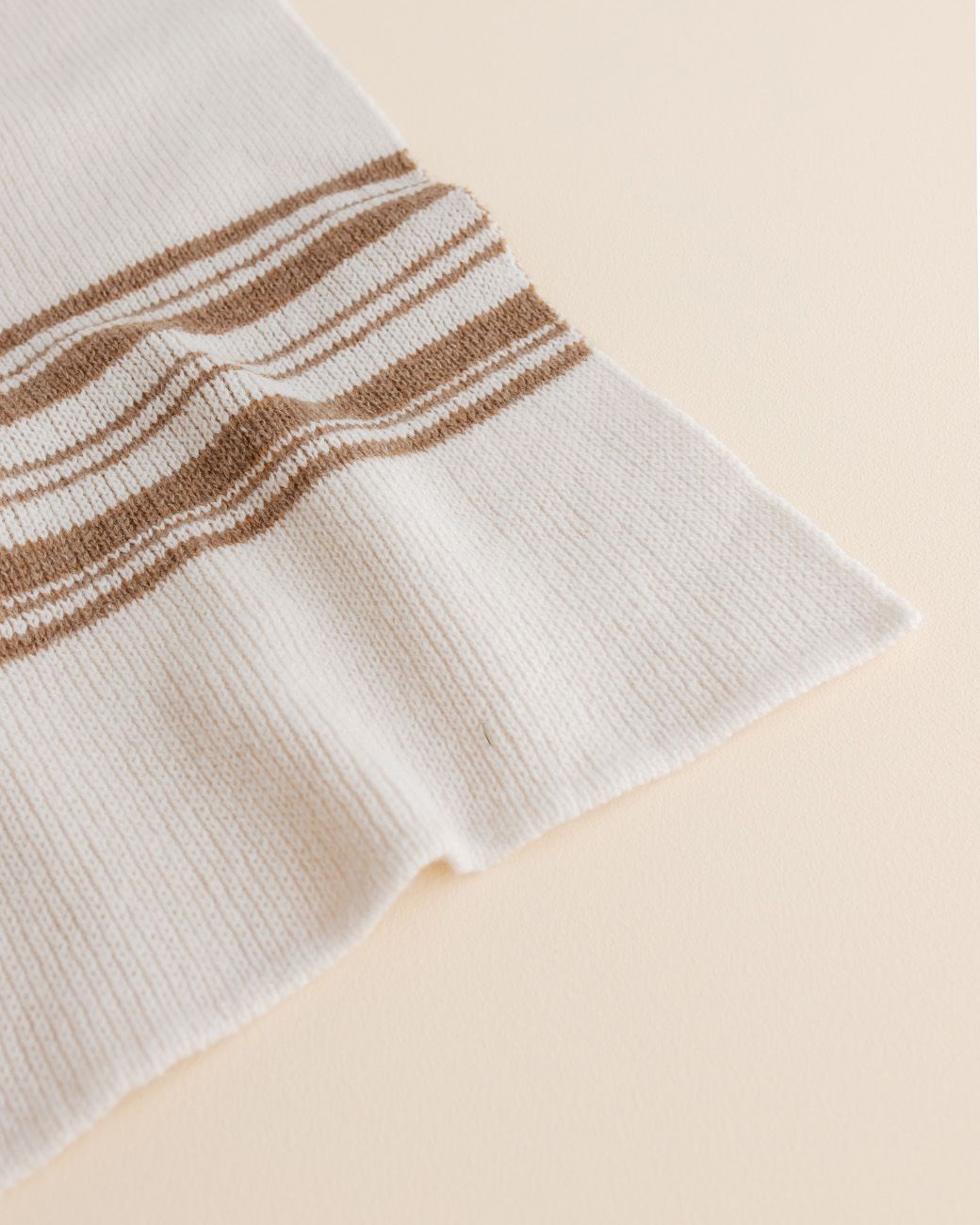 Merinowool Blanket 'Gilbert' | Off-White/Walnut