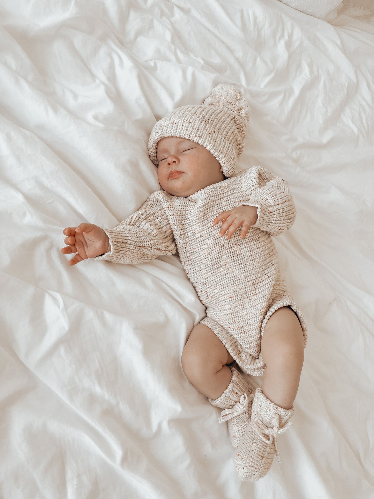 HEIRLOOM ROMPER "OATMEAL FLECK"
