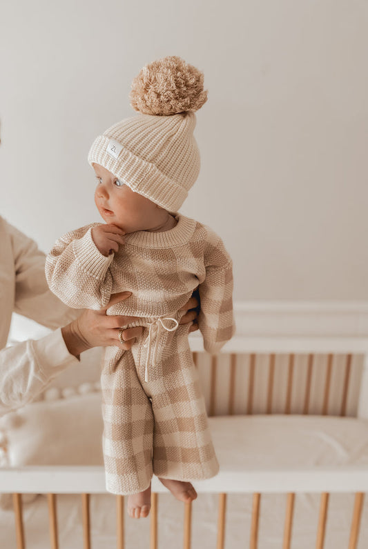 Organic Knit PANTS | Gingham