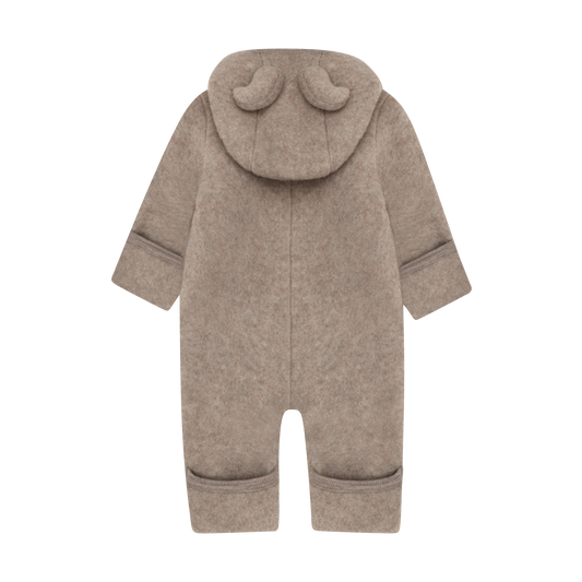Huttelihut Fleece-Overall Merinowolle mit Öhrchen | Savannah Melange