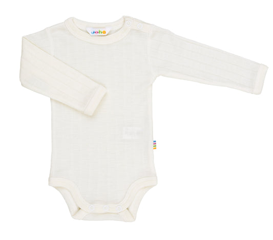 Merinowolle Seide Langarm Bodysuit | Off-White