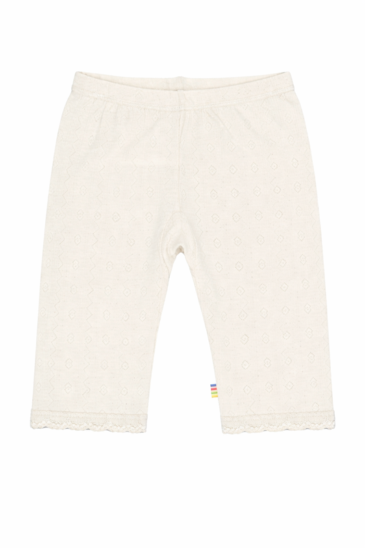 Merinowolle Seide Leggings Ajour | Off-White