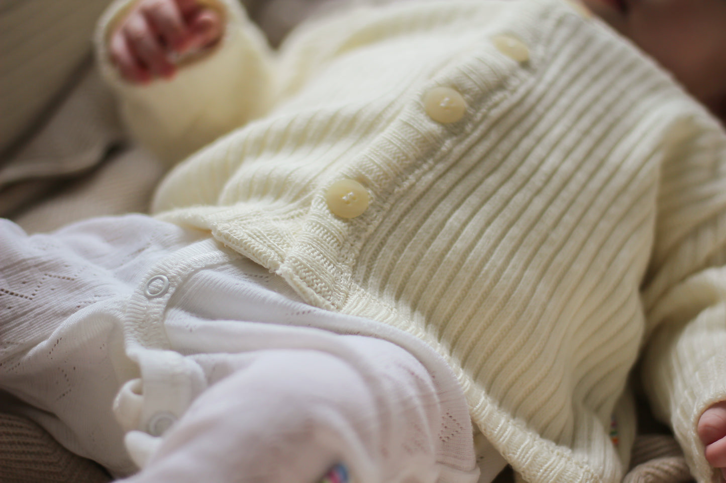 Merinowolle Ripp Cardigan | Natur