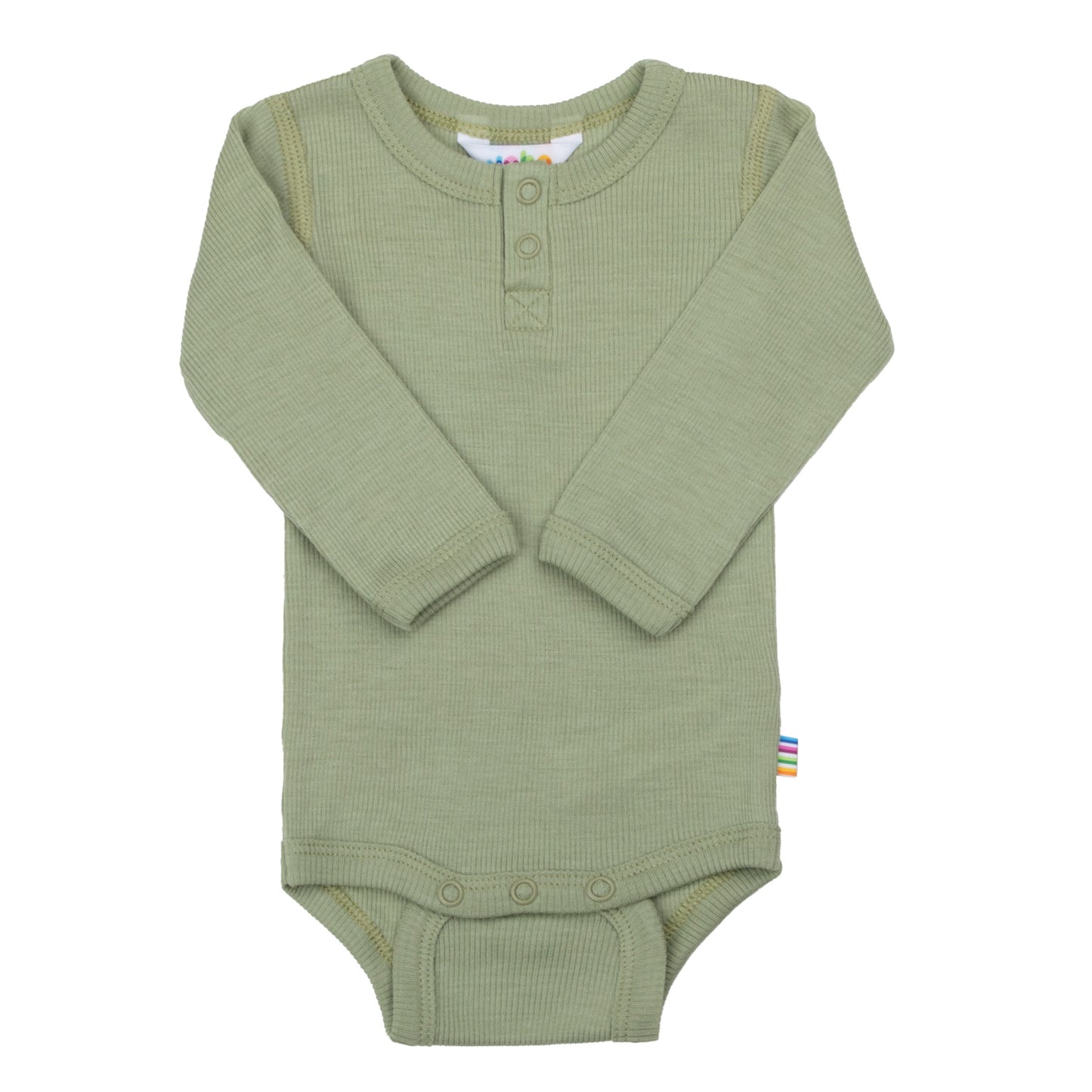 Merinowolle Seide Bodysuit Langarm | Salbeigrün