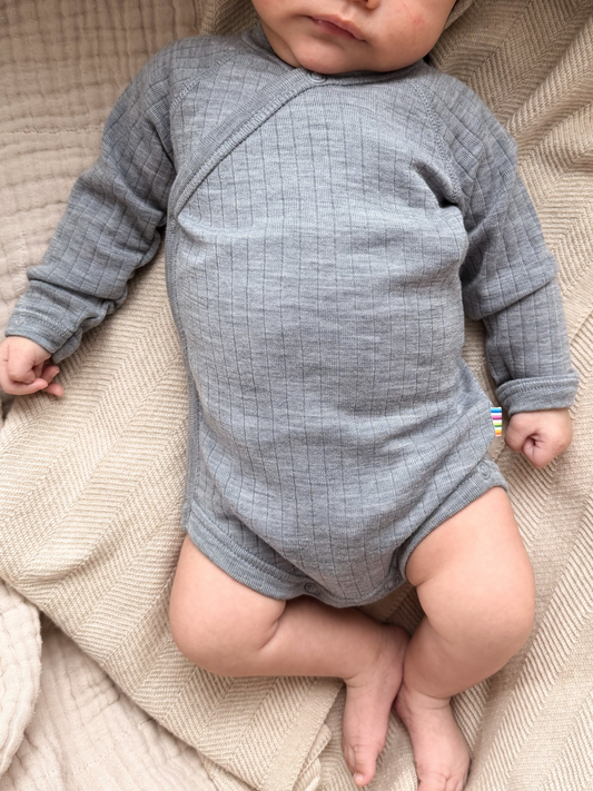 Joha Wickelbody Merinowolle | Grey Melange