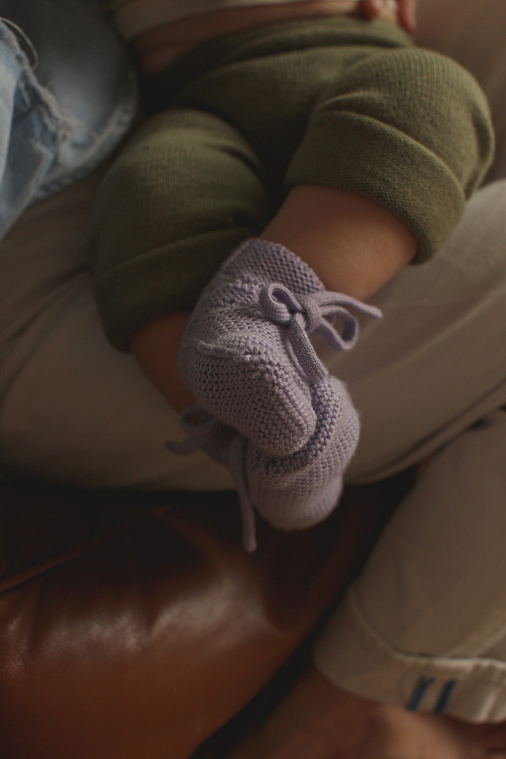 Hvid Strickschuhe Merinowolle ‚Booties‘ | Lilac