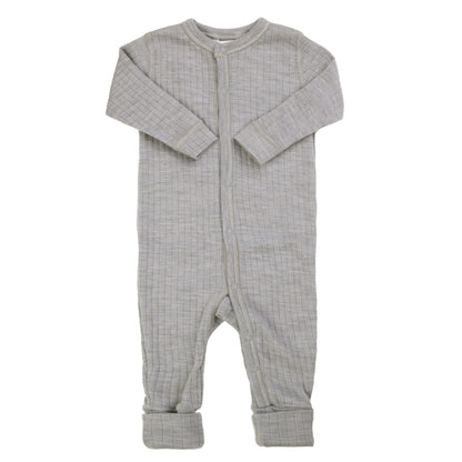 Strampler aus Merinowolle von Joha in Grey Melange