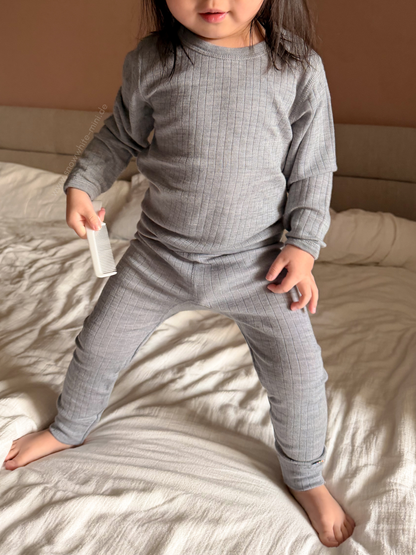 Merinowolle Leggings | Grey Melange