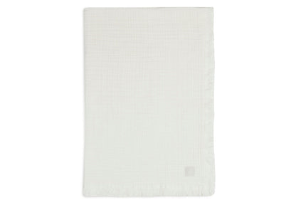 Muslin Blanket Fringe 75x100cm | Ivory