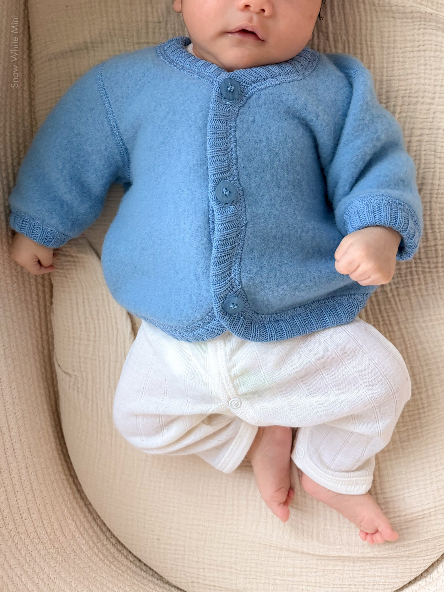 Fleecejacke aus Merinowolle von Joha in Blau