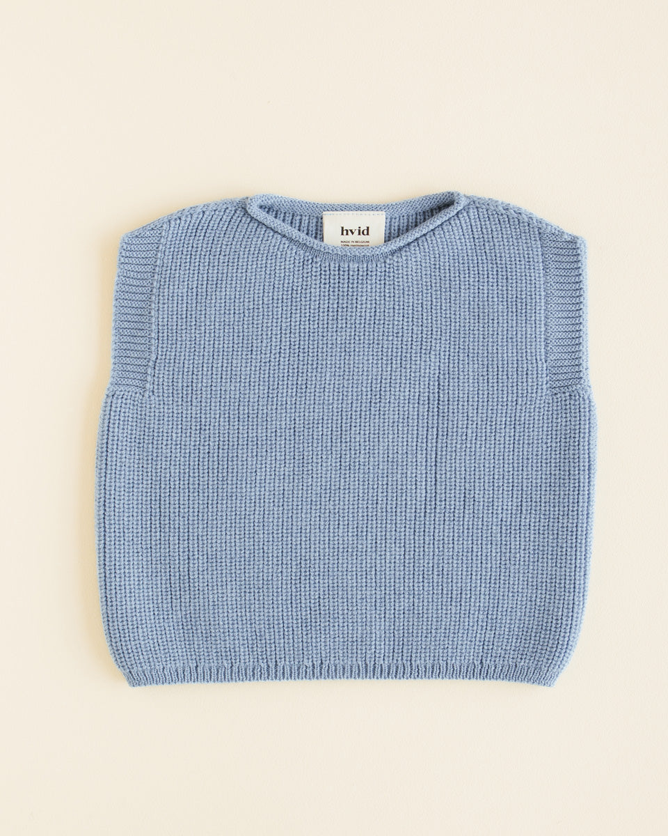 Hvid Pullunder Merinowolle ‚Vest Harvey‘ | Light Blue