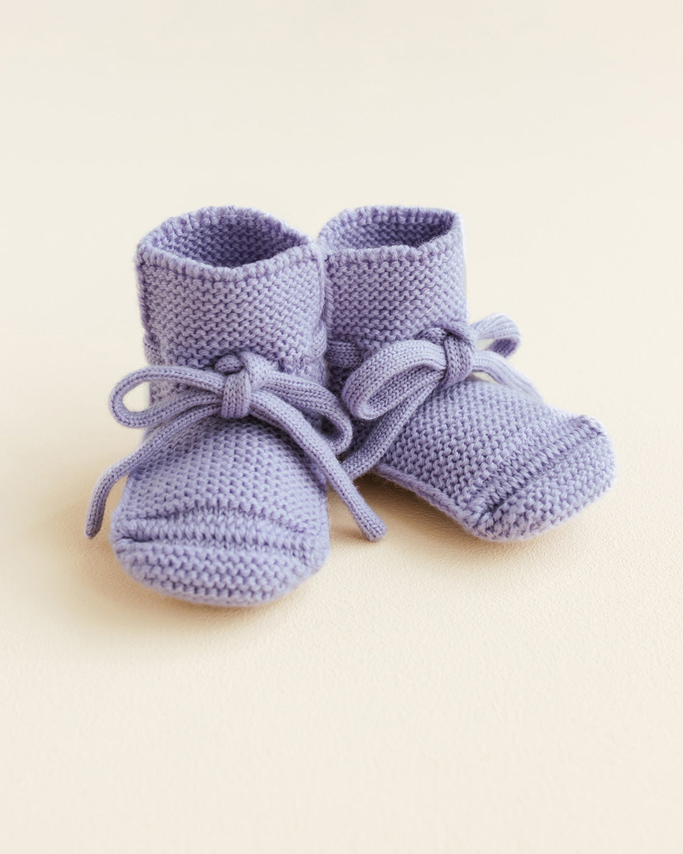 Hvid Strickschuhe Merinowolle ‚Booties‘ | Lilac