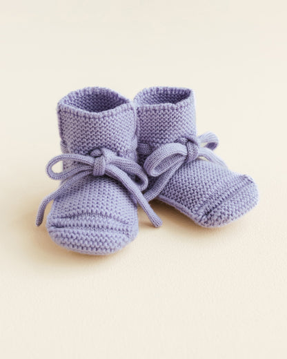 Hvid Strickschuhe Merinowolle ‚Booties‘ | Lilac