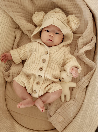 Ribbed Knit Hoodie | Honey Milk