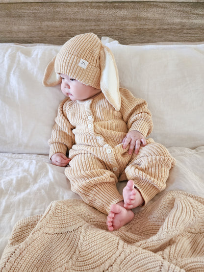 Classic Knit Romper | Sand Fleck