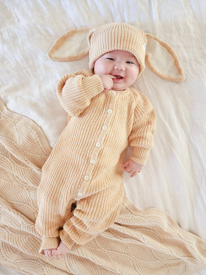 Classic Knit Romper | Sand Fleck