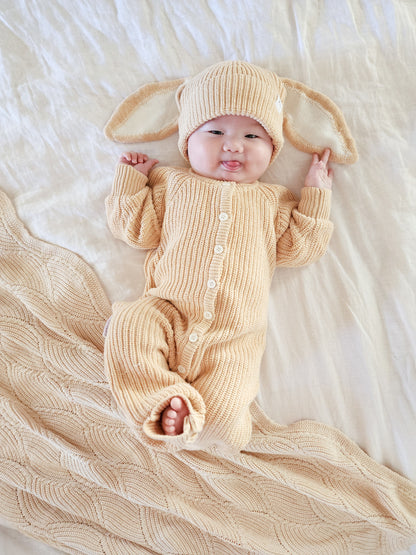 Classic Knit Romper | Sand Fleck