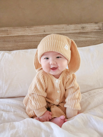 Classic Knit Romper | Sand Fleck