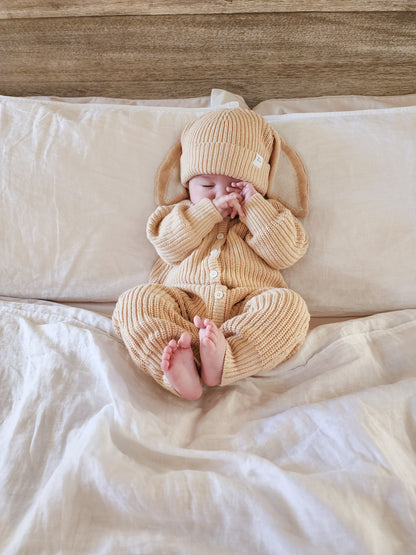 Classic Knit Romper | Sand Fleck
