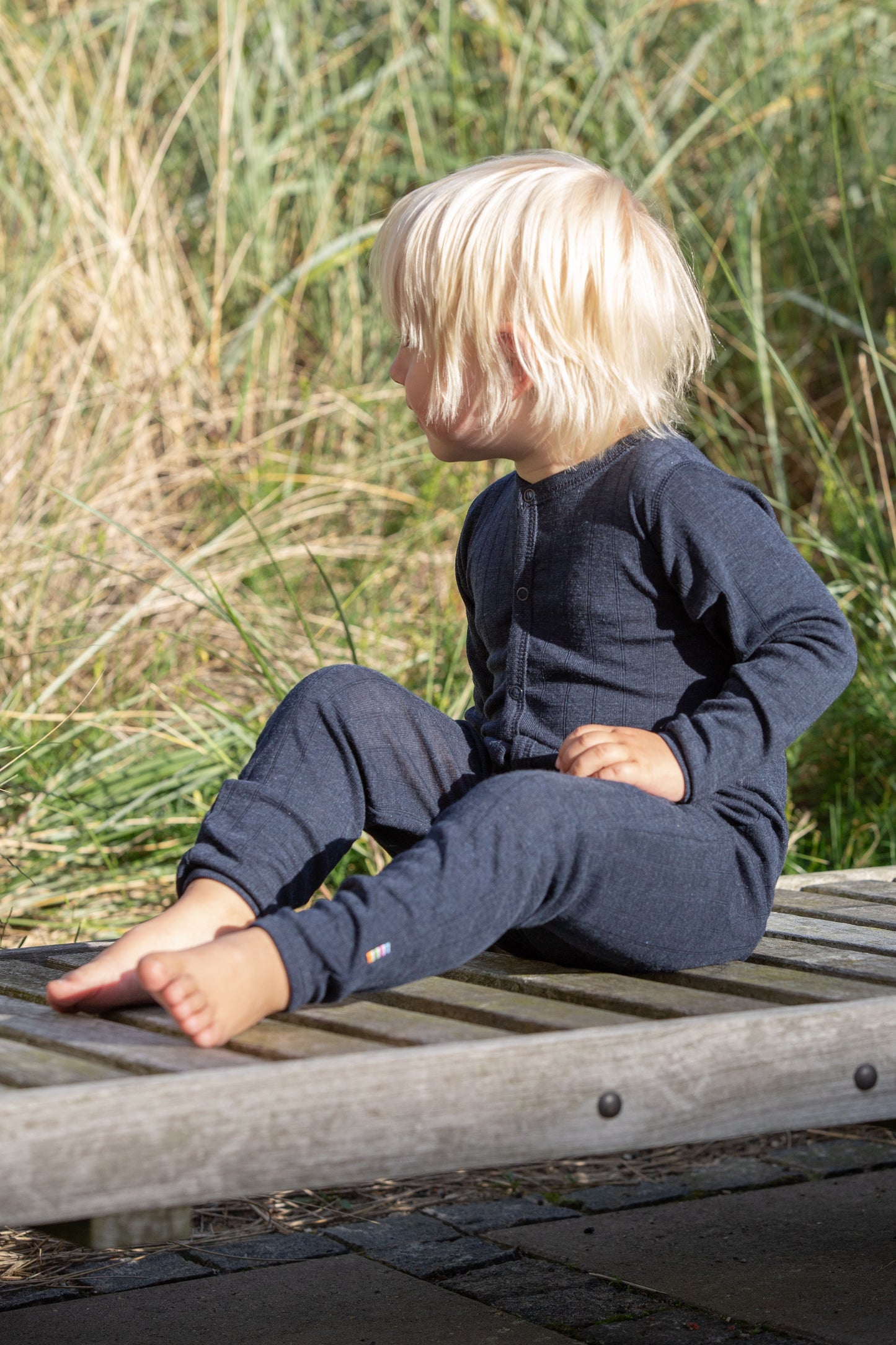 Merinowolle Seide Strampler | Navy