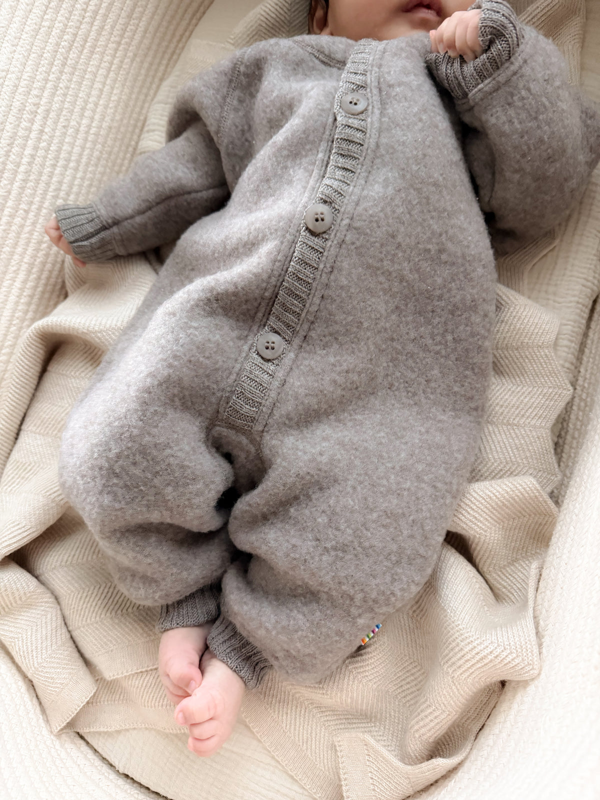 Overall aus Merino-Wollfleece von Joha in Sesame Melange