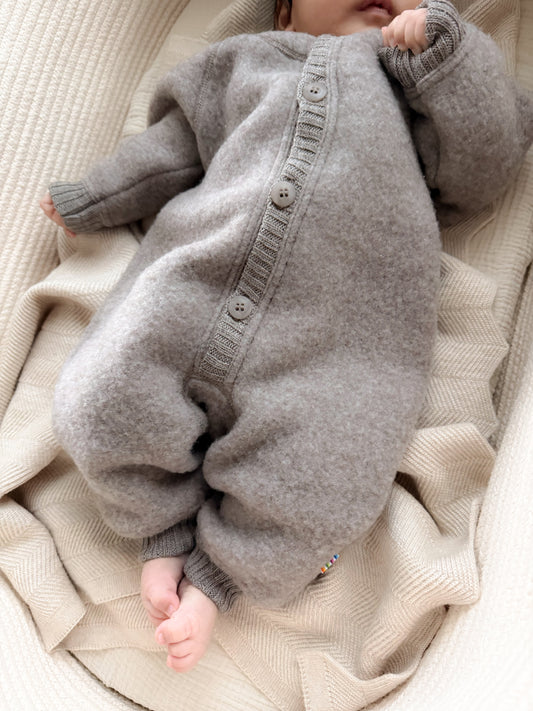 Joha Fleeceoverall Merinowolle | Sesame Melange