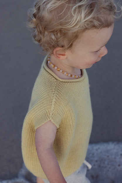 Merinowolle Pullunder ‚Vest Harvey‘ Light Yellow