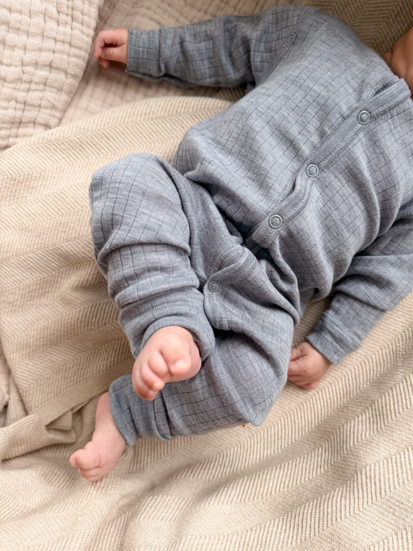 Joha Strampler Merinowolle | Grey Melange