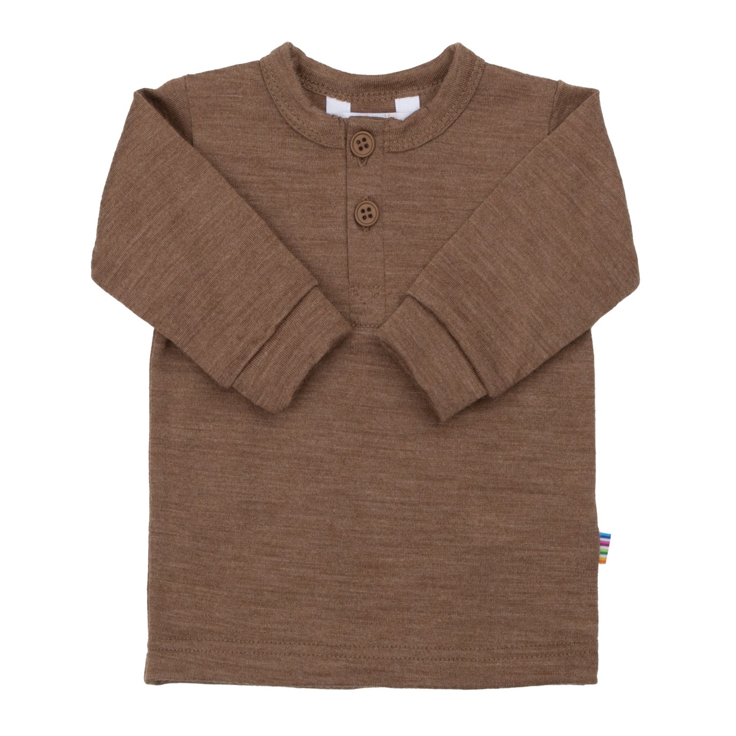 Joha Langarmshirt Merinowolle | Warm Braun
