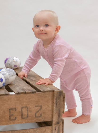 Merinowolle Seide Strampler Ajour | Prime Rose