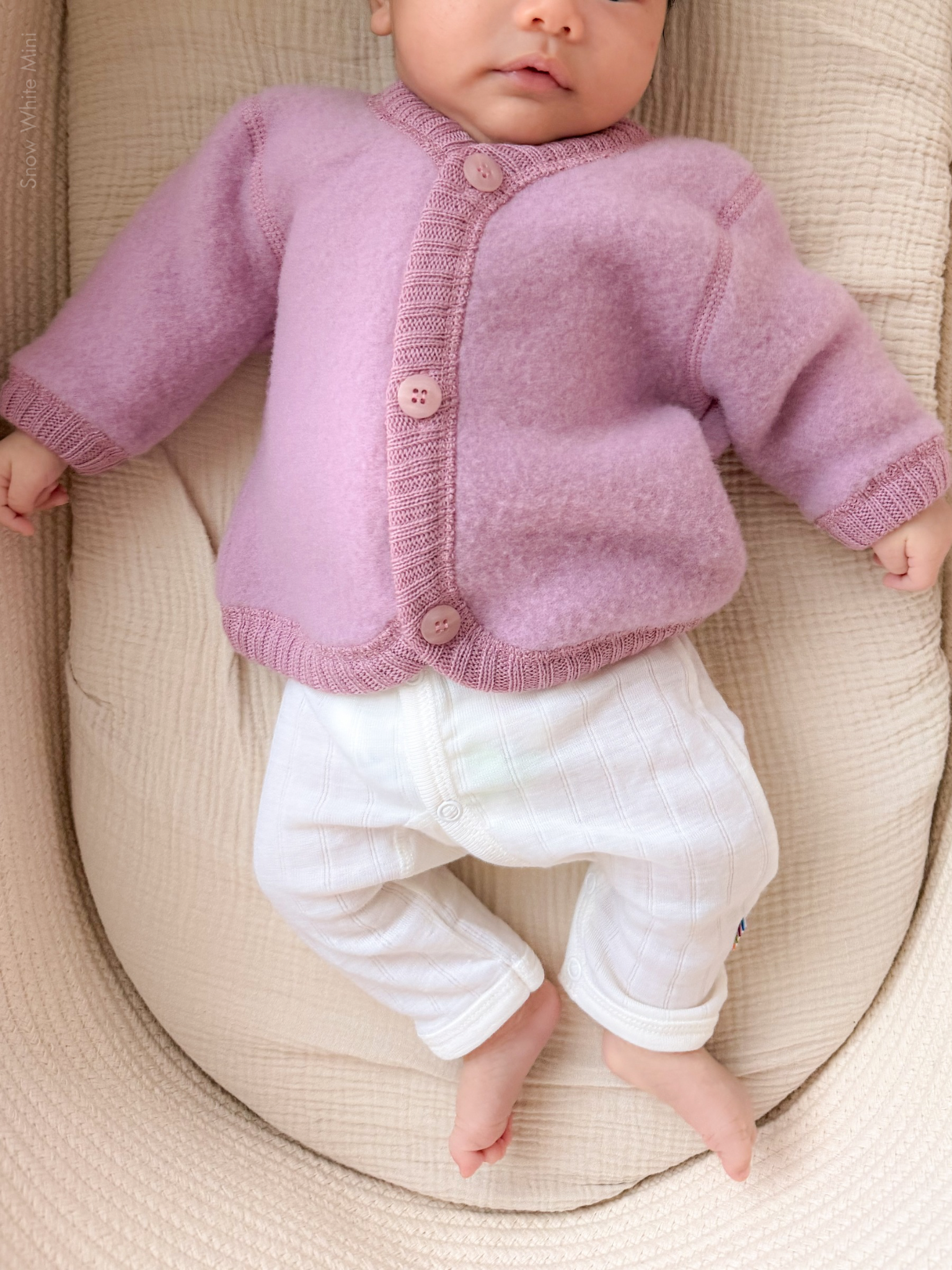 Fleecejacke aus Merinowolle von Joha in Alte Rose